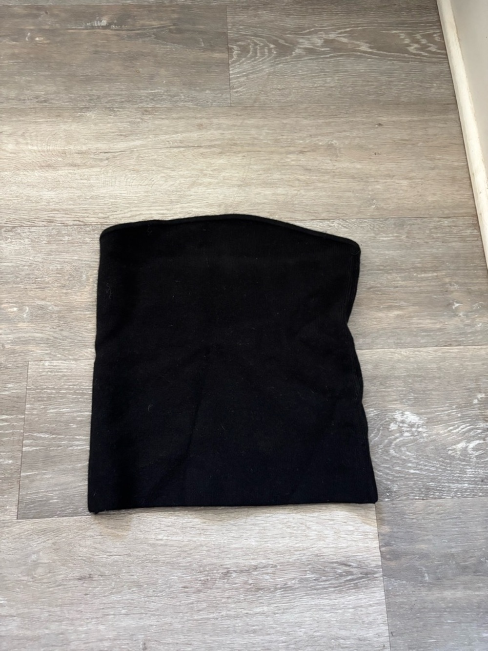White + Warren cashmere black Ribbed tube top size large